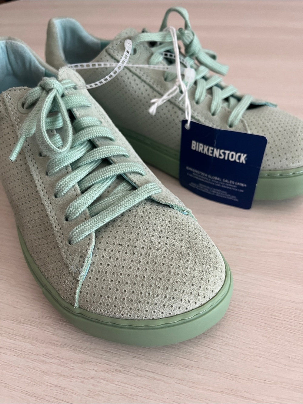 Birkenstock Mint Green Lace-Up Perforated Sneakers - Picture 14 of 17